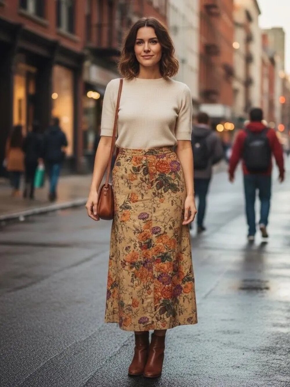 Susan Bristol Floral Cotton Maxi Skirt Sz 16